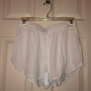 White beach shorts